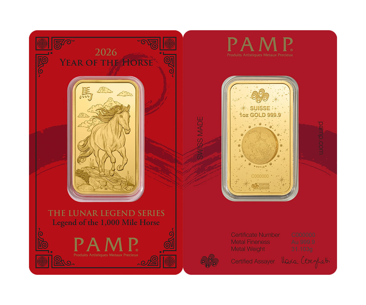 lunar horse gold minted bar 1oz